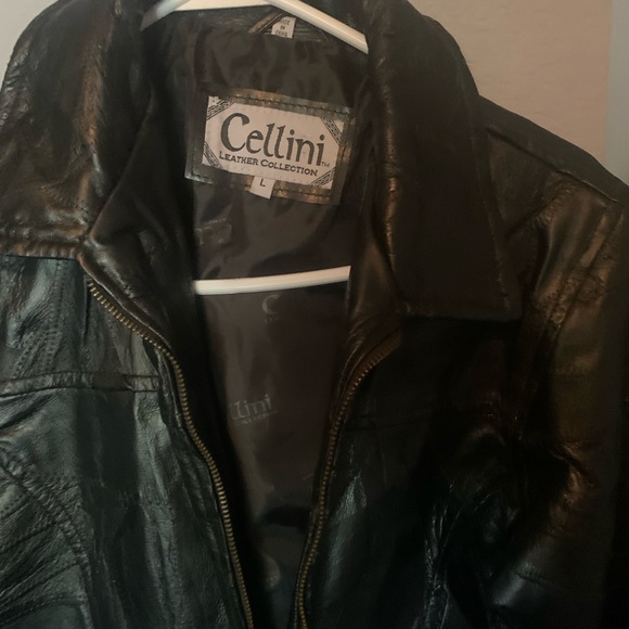 Black leather jacket size Large - Picture 5 of 6